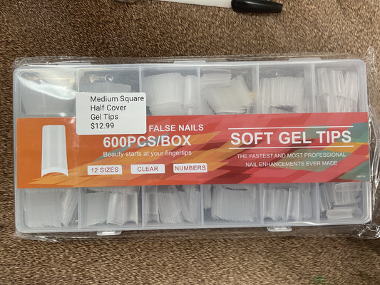 Medium Square Half-Cover Gel Tips