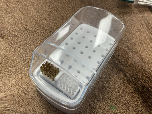 30 Hole Drill Bit Holder w/Cleaning Brush