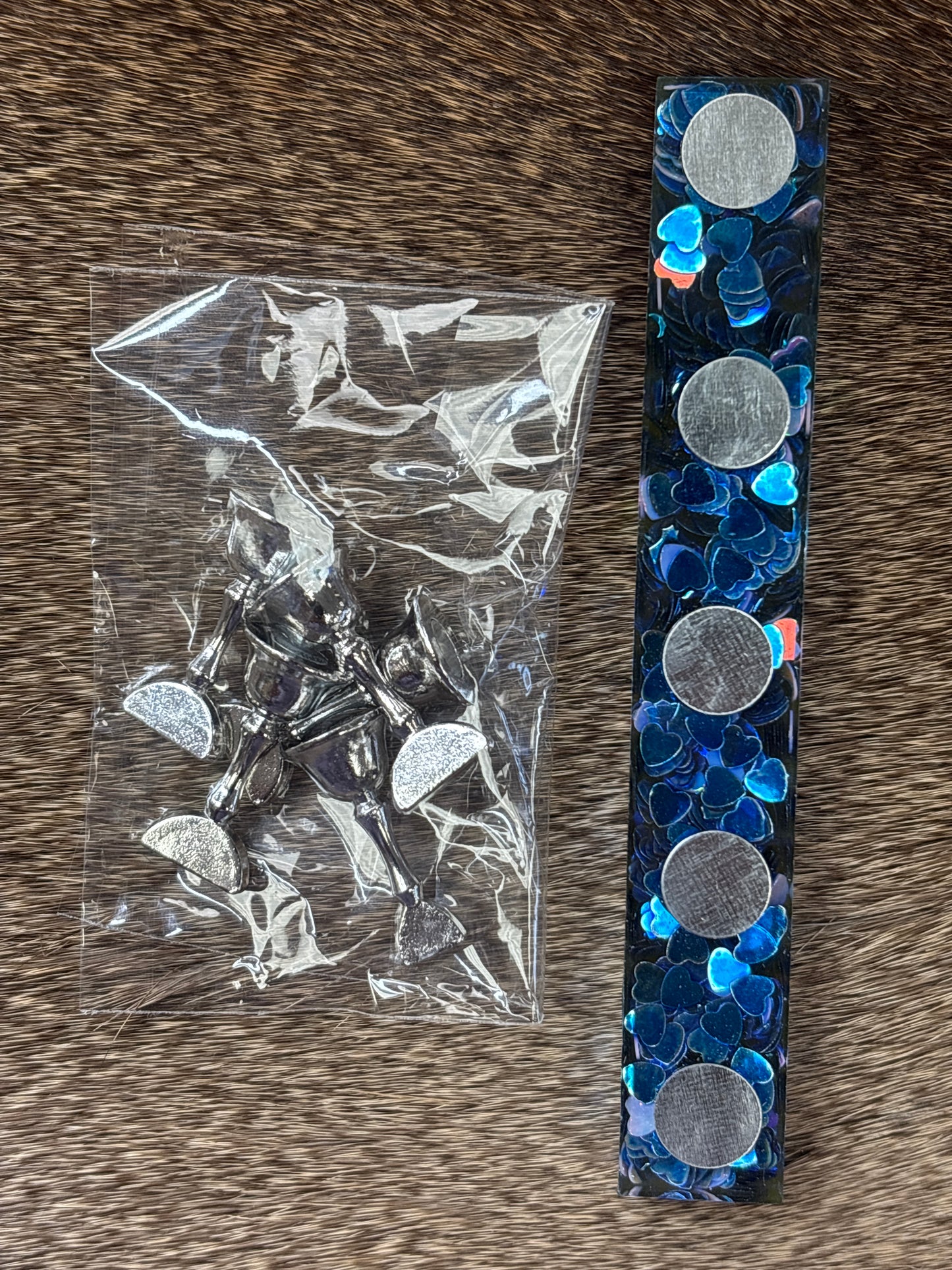 Blue Glitter Magnetic Nail Stand for Press Ons