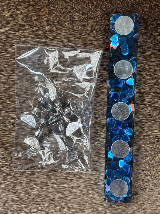 Blue Glitter Magnetic Nail Stand for Press Ons