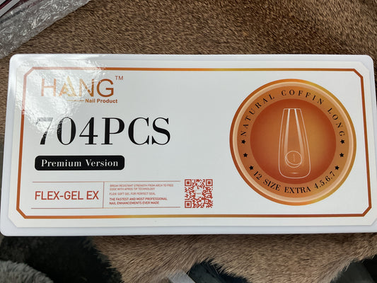 HANG Flex Gel-X  Long Coffin Tips- 704PCS