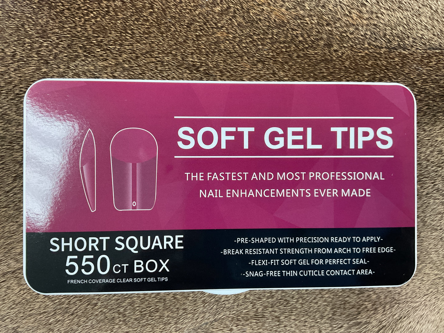 Short Square Soft Gel Tips 550ct
