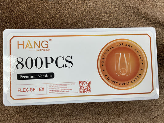 Hang Flex-Gel X Nail Tips 800PCS Square Short