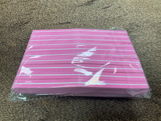 VT Pink Striped Nail File. 10 count