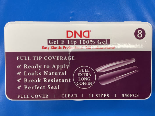 DND Gel E Tip Coffin Nails Full Extra Long Coffin #8