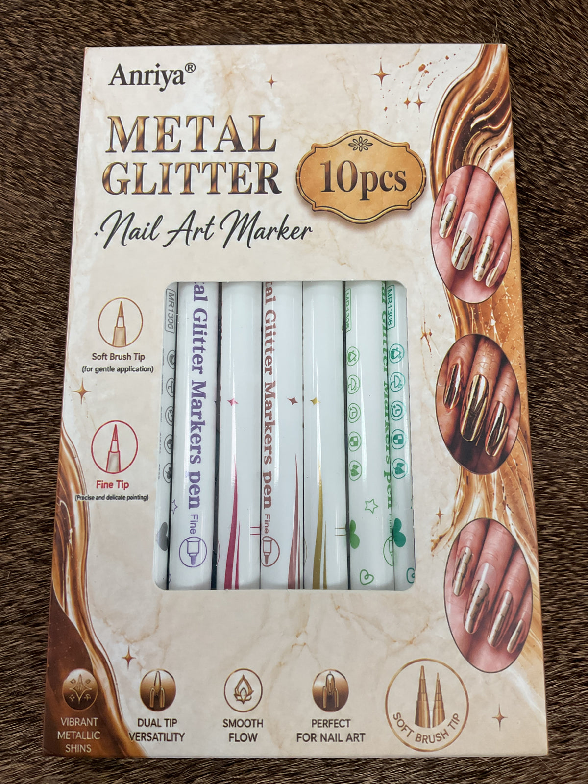 Anriya Metal Glitter Nail Markers