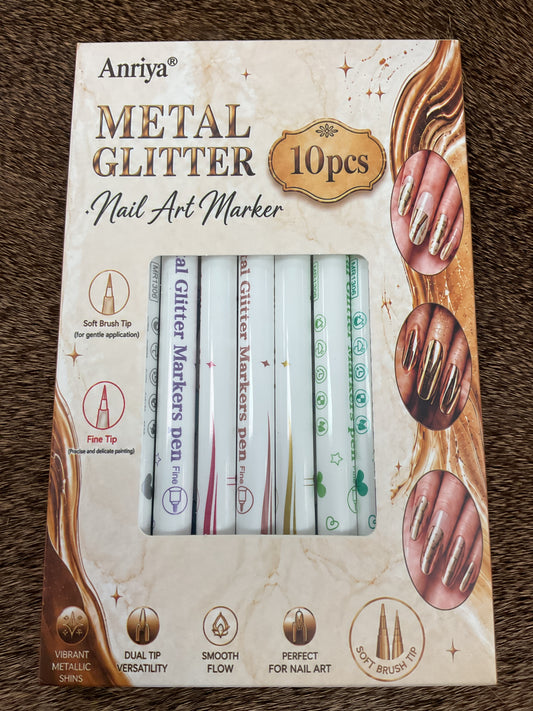 Anriya Metal Glitter Nail Markers