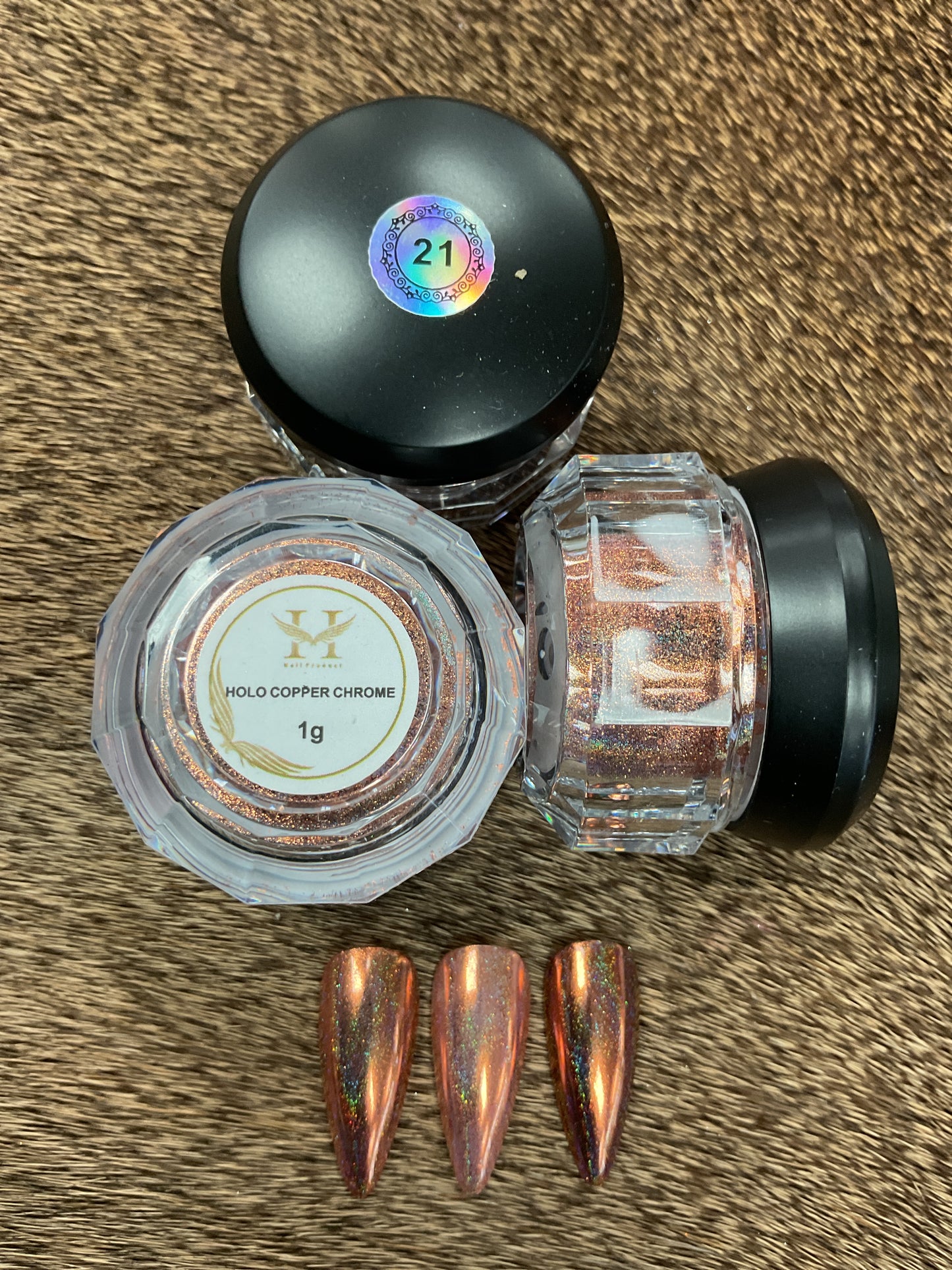 HANG #21 Holo Copper Chrome Nail Powder