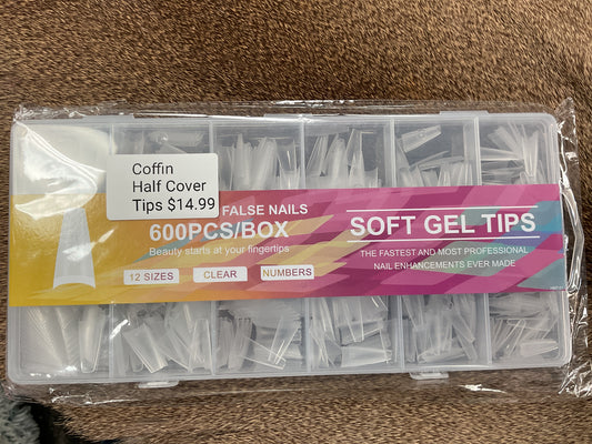 Soft Gel Half-Cover Coffin Nail Tips