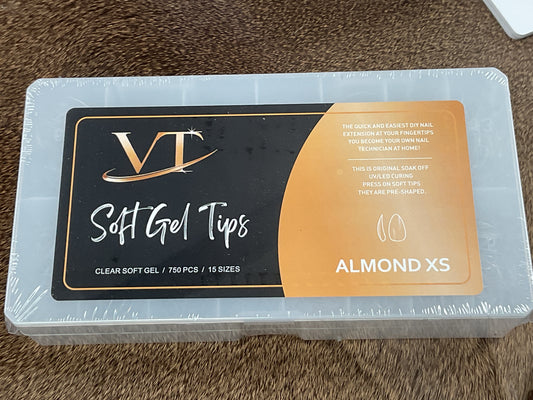 VT Soft Gel-X Tips. Almond Extra Short